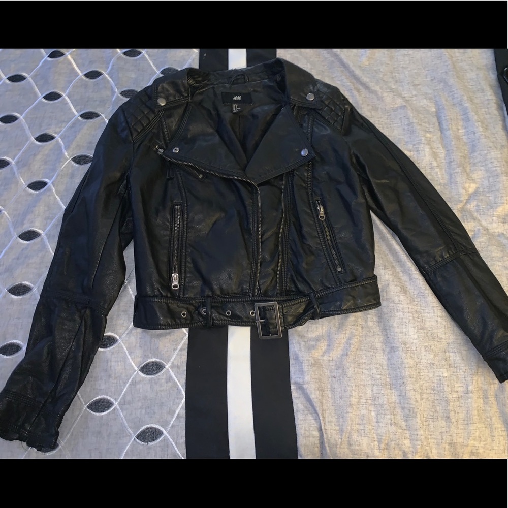 Black vegan leather jacket
